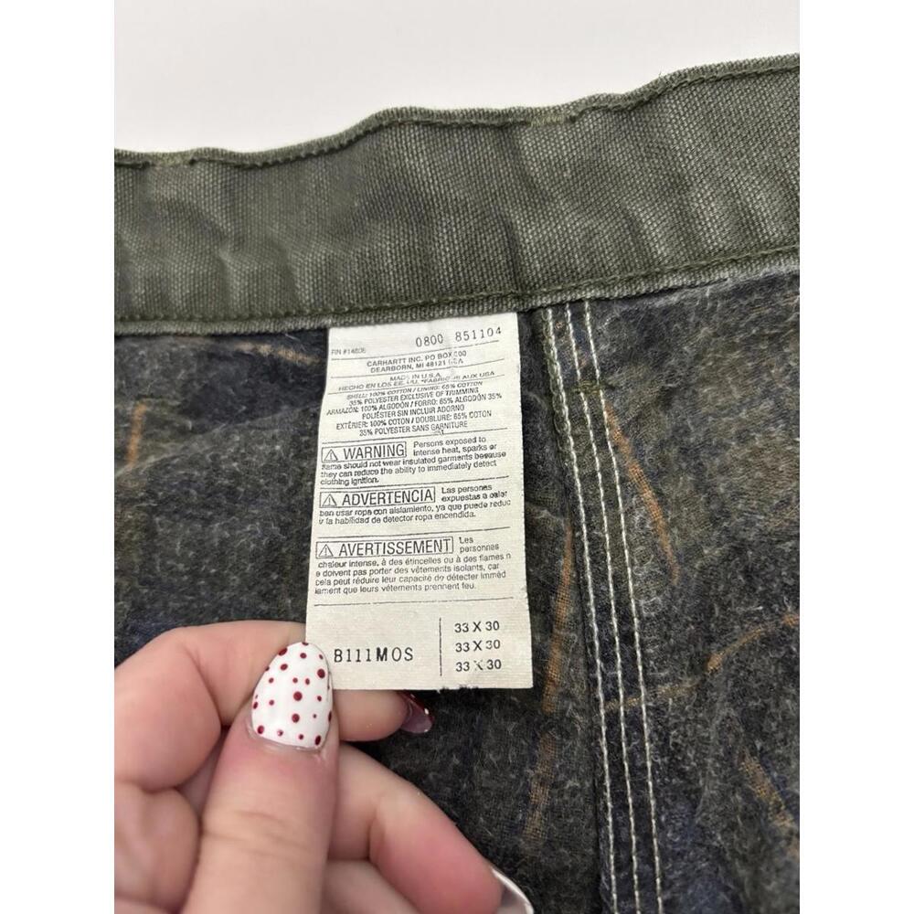VTG Made in USA Men’s Carhartt Pants Green Color Carpenter Pants Size 33x30 - Picture 4 of 8